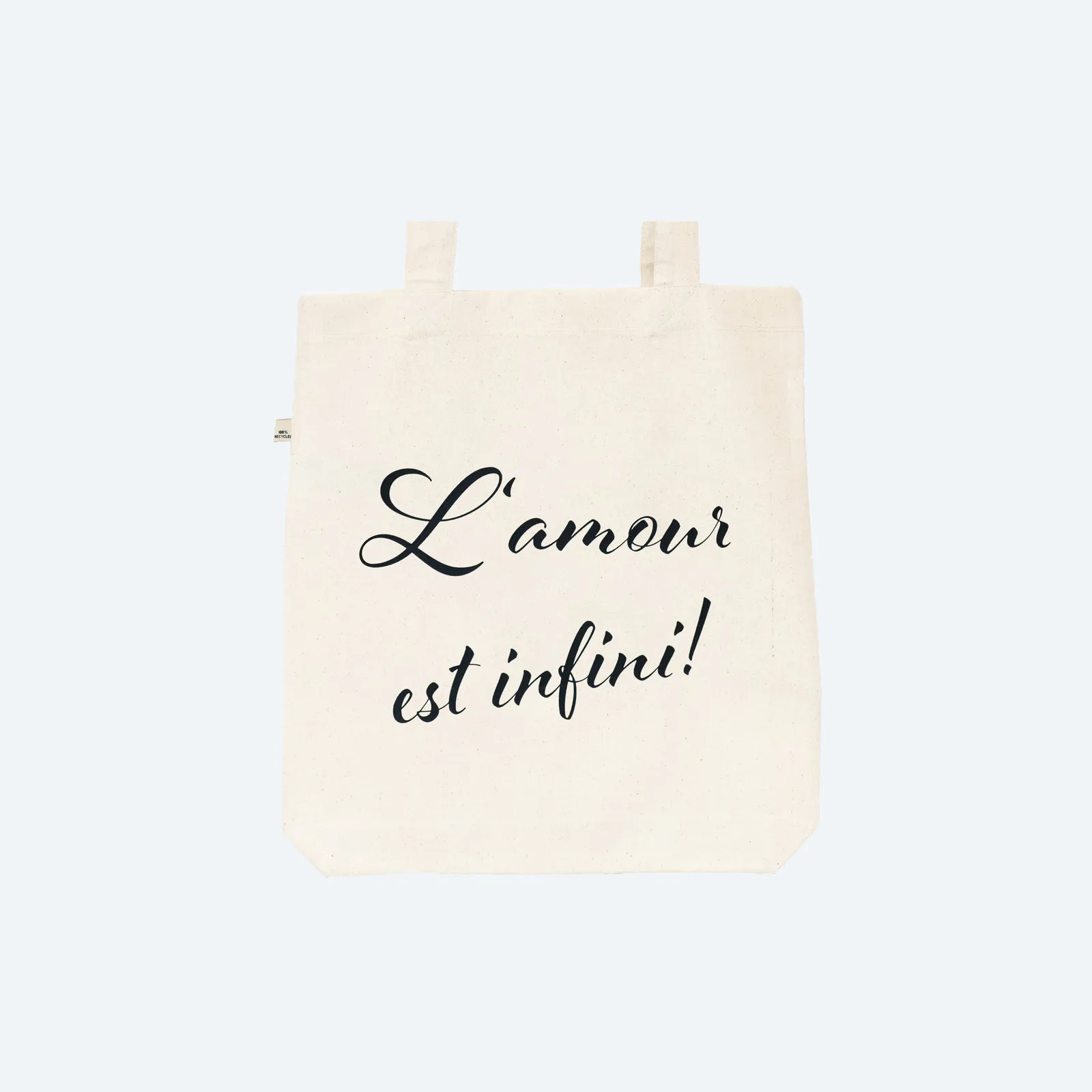 L'AMOUR EST INFINI! 100% recycled Tasche, Ansicht 1